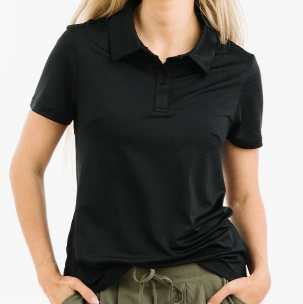 ZYIA Black Active Slit Polo - XXXL